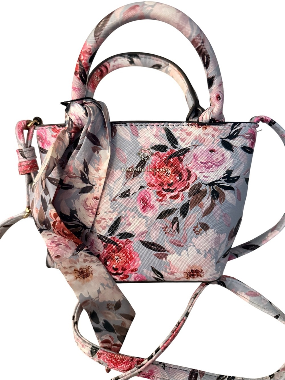 Nanette Lepore Pink Floral Top-Handle Satchel crossbody feminine summer casual